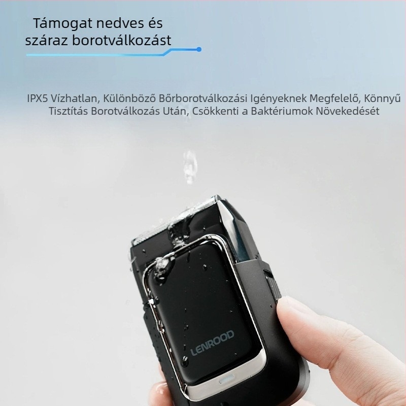 Neighbor Deer elektromos borotva, fej forgó, két pengés fej, lebegő fej, beépített 800–1000 mAh akkumulátor