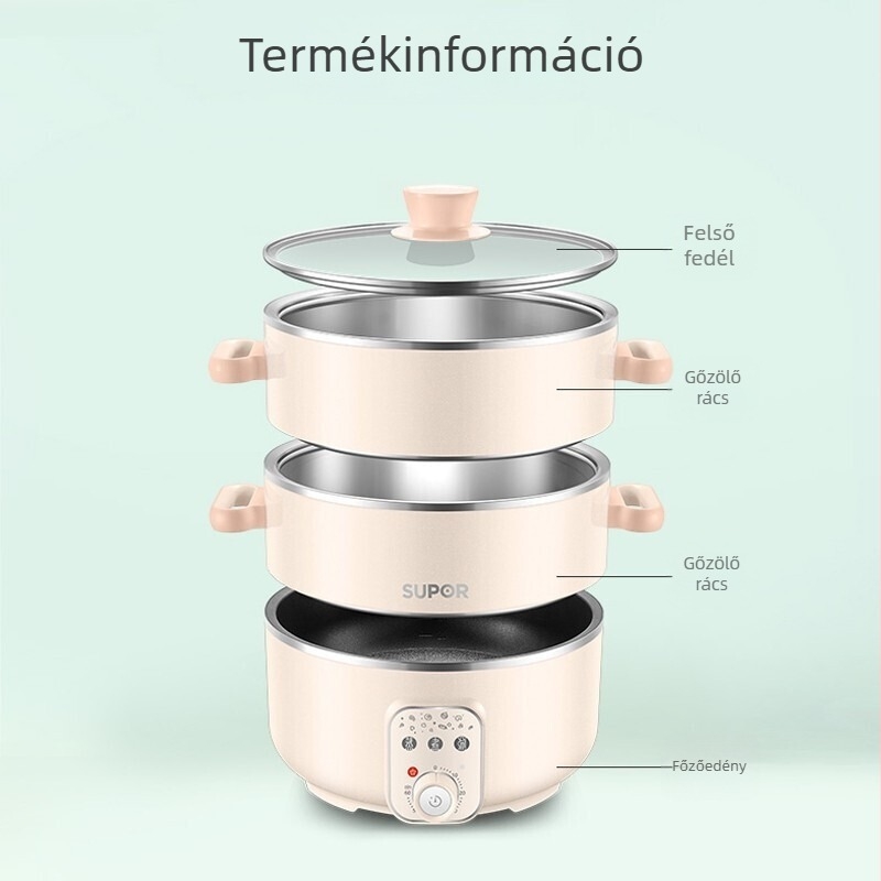 Supor 11L elektromos pároló, két szintes, tapadásmentes bevonattal, modell ZN26YK18
