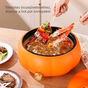 Többcélú elektromos forróedény, 1201-1500W, 6L+ kapacitás, gőzölés, főzés, sütés, párolás, gombos vezérlés