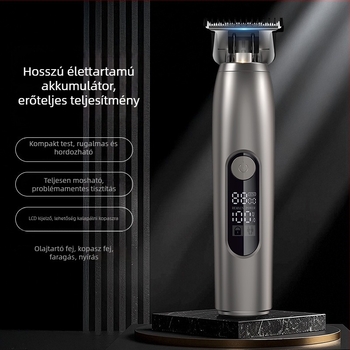 Beépített akkumulátoros hajvágó 1200–2000 mAh, üzemidő 3–6 óra, kefés motor, rozsdamentes acél pengék, vízálló