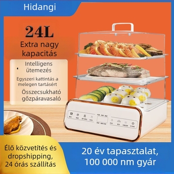 Elektromos gőzölő háromrétegű kialakítással, 24 literes kapacitás, érintéses vezérlés, 800W, 220V/50Hz