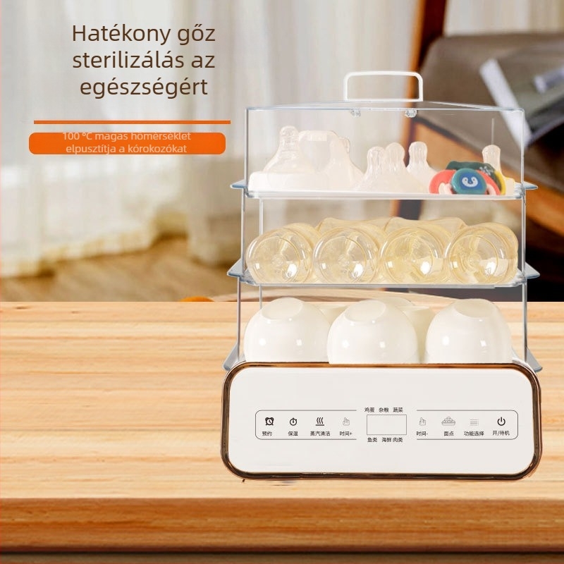 Elektromos gőzölő háromrétegű kialakítással, 24 literes kapacitás, érintéses vezérlés, 800W, 220V/50Hz