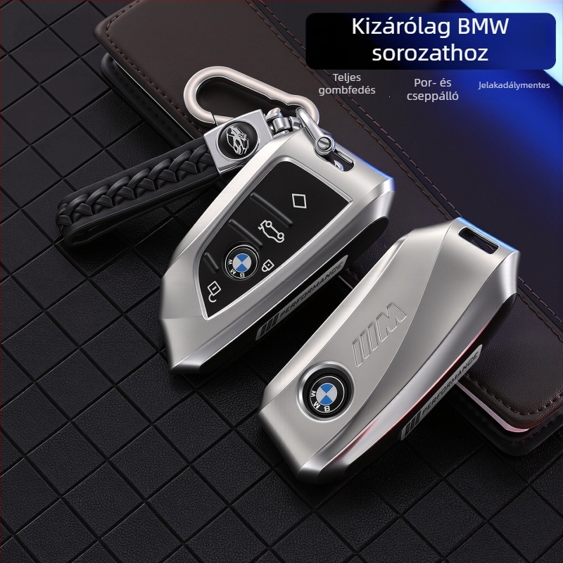 BMW kulcsház cink ötvözetből a 5-ös sorozathoz, 3-as sorozat (325Li), 530 modellhez, X5, X3, X2, X6, X7 – prémium kategória
