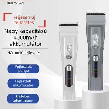 MUCATI professzionális elektromos hajvágó szalonhoz – csendes működés 36 dB alatt, kefés motor, rozsdamentes acél pengék, beépített akkumulátor, levehető pengével a víz alatti tisztításhoz