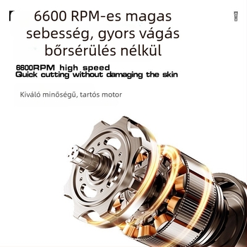 Kemei KM-1708 Elektromos hajvágó kefés motorral, rozsdamentes acél pengékkel, beépített 1000–1200mAh akkumulátorral, 3–6 órás üzemidő, töltés