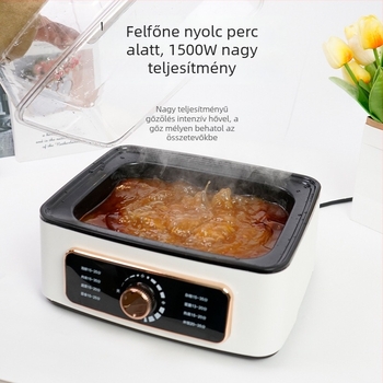 Elektromos gőzölő és forró edény egyben, háromrétegű rozsdamentes acél, 22 L kapacitás, 1500 W, 220 V