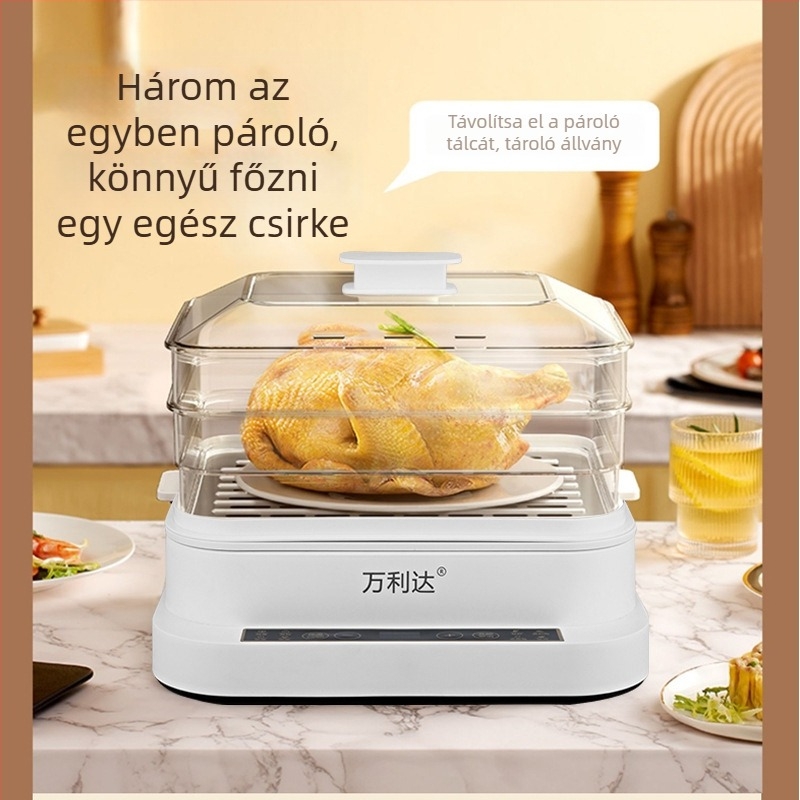 Elektromos gőzölő, 3 rétegű, nagy kapacitású, több mint 10 L, mikroprocesszoros vezérlés, automatikus kikapcsolás