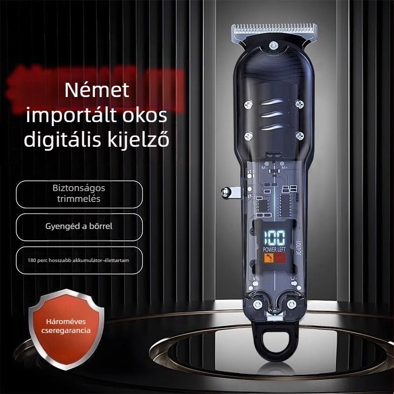 Elektromos fejvágó titánium pengével, brushless motorral, 2-in-1 tápegység és automatikus tisztítás