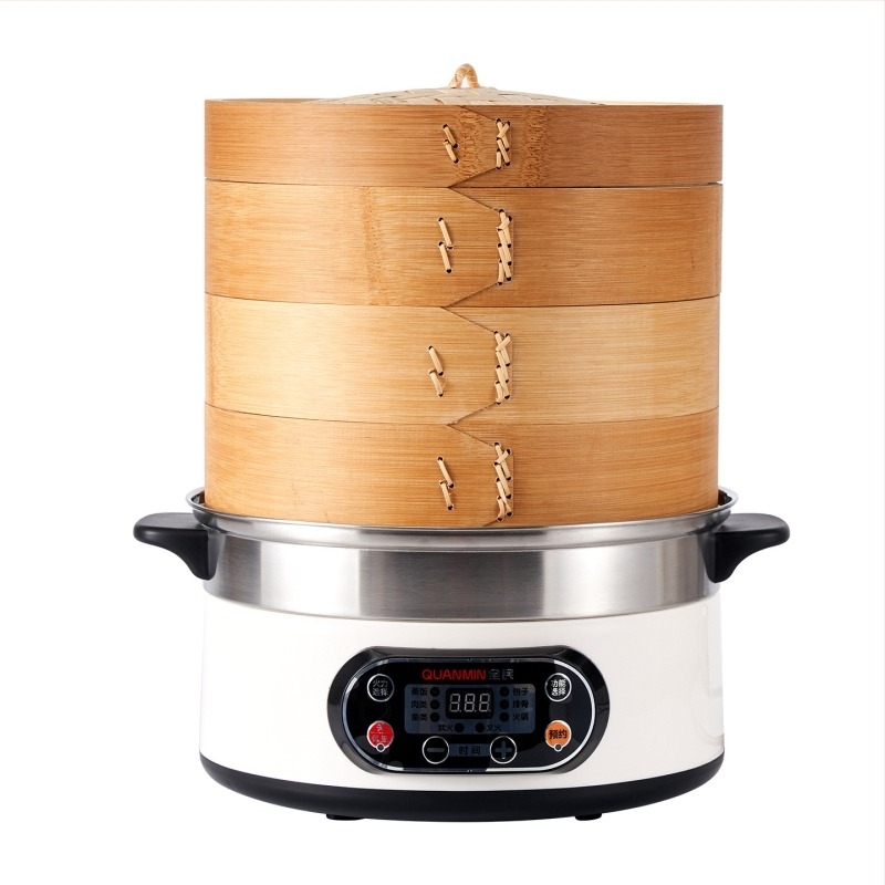 Elektromos gőzölő rozsdamentes belső tartállyal, 1500 W, egy rétegű, 4–5 fő számára, 6–10 perc felmelegedési idő