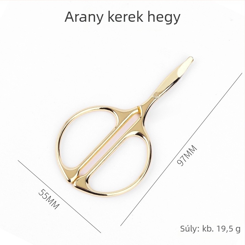 Rozsdamentes acélból készült kerek fejű ápoló olló készlet — orr-szőr vágó, szemöldök- és kozmetikai olló, manuális precíziós eszköz