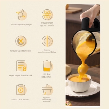 Midea 1,2 L-es gyorsturmixgép érintőképernyővel, időzítővel, fűtés funkcióval, szűrő nélküli, gyümölcslevek és szója tej készítésére