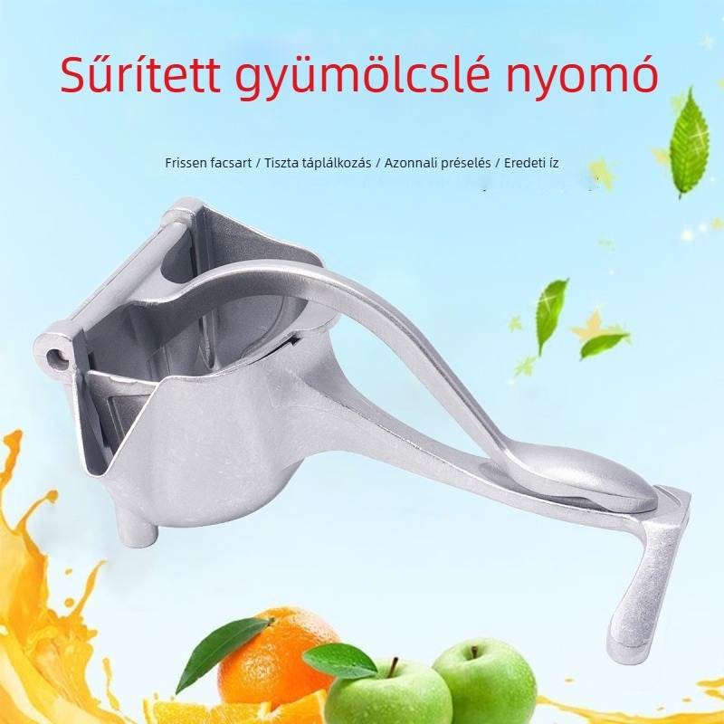 Kézi gyümölcsprés – fém test, nem elektromos, modern minimalist dizájn
