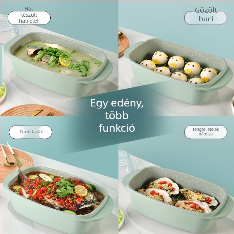 Halpároló edény – Maifan kő, tapadásmentes bevonat, kompatibilis gáztűzhellyel és indukciós főzőlapokkal