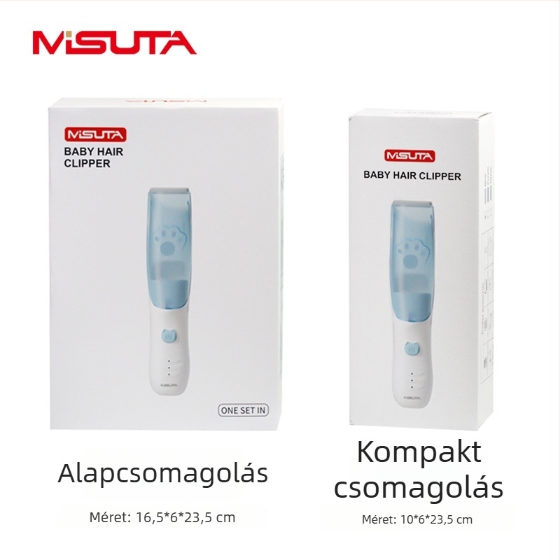 Misuta babahajvágó – újratölthető, 5W motor, automatikus hajszívás, alacsony zajú, vízálló, baba- és felnőtt használatra