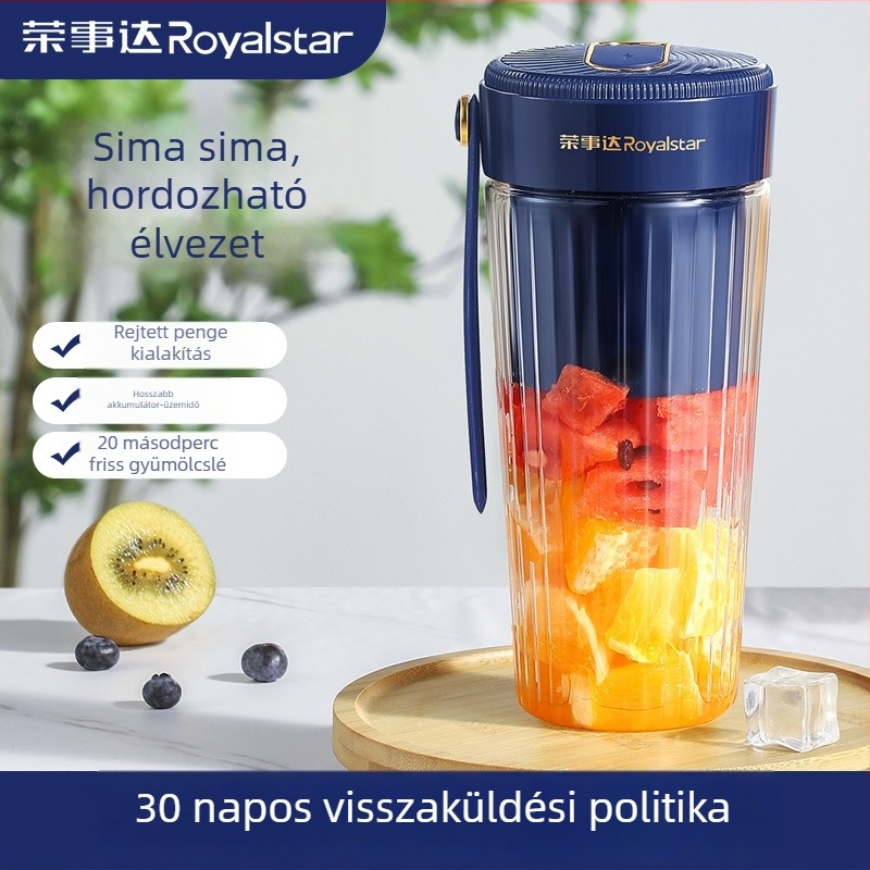 Vezeték nélküli töltéssel rendelkező hordozható gyümölcscentrifuga pohár, 200W, 18000 rpm, 5+ pengével, 401–600 ml kapacitás