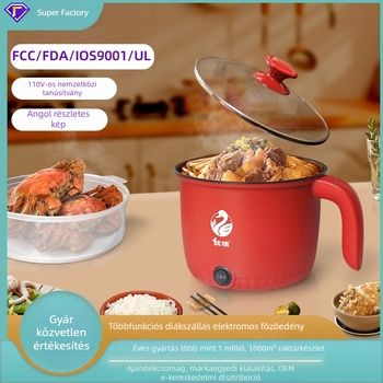 All-in-One elektromos mini forró fazék kollégiumi szobához, 800W, <1L, műanyag test, tapadásmentes belső