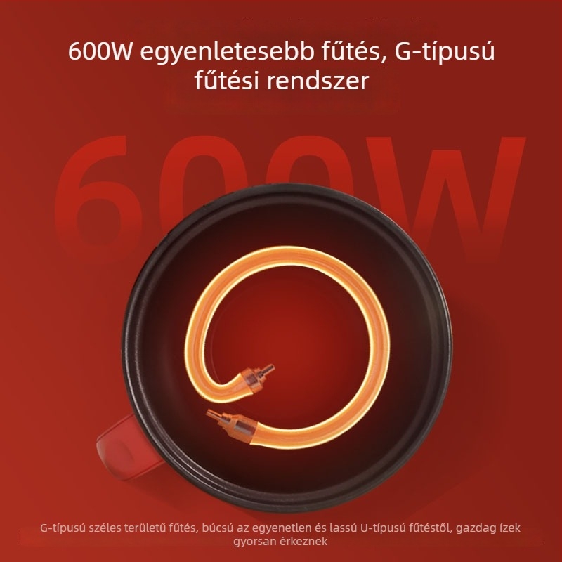 All-in-One elektromos mini forró fazék kollégiumi szobához, 800W, <1L, műanyag test, tapadásmentes belső