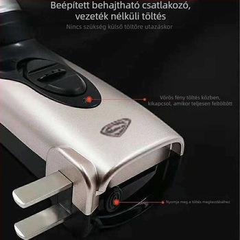RS102 elektromos borotva, újratölthető, forgó fejű, 1 fej, lebegő fej, 30 perc üzemidő
