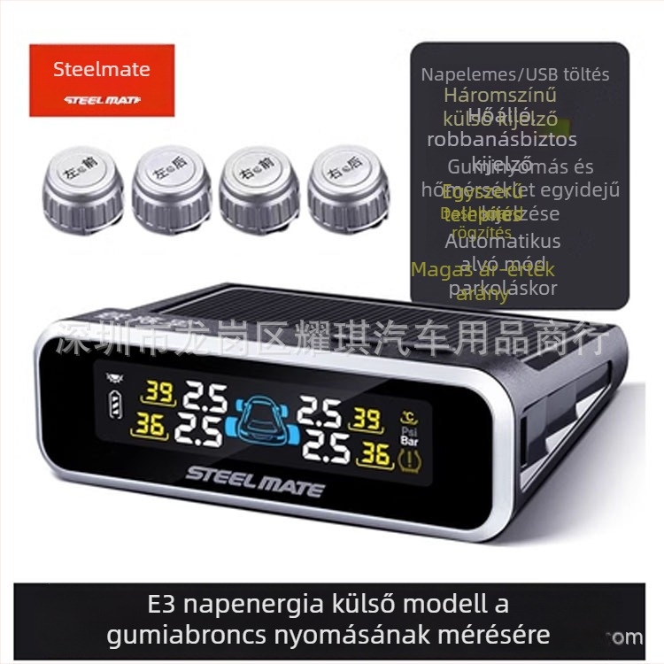 TPMS T630 Gen 5 autók és SUV-k számára, Digitális kijelző, Elektronikus érzékelő, Magas pontosság