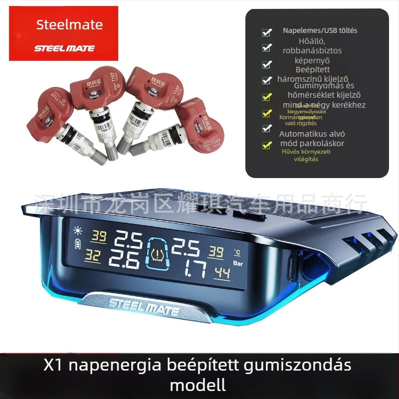 TPMS T630 Gen 5 autók és SUV-k számára, Digitális kijelző, Elektronikus érzékelő, Magas pontosság