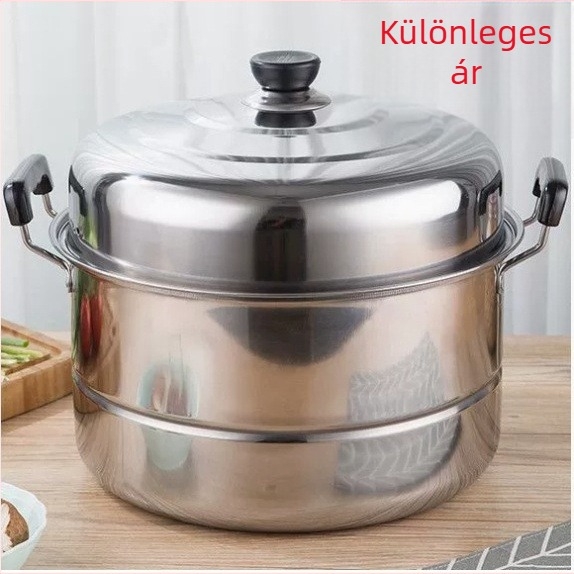 Párolóedény 430 rozsdamentes acélból, titánium aljzattal, több mint 4 réteg, gáztűzhelyhez alkalmas