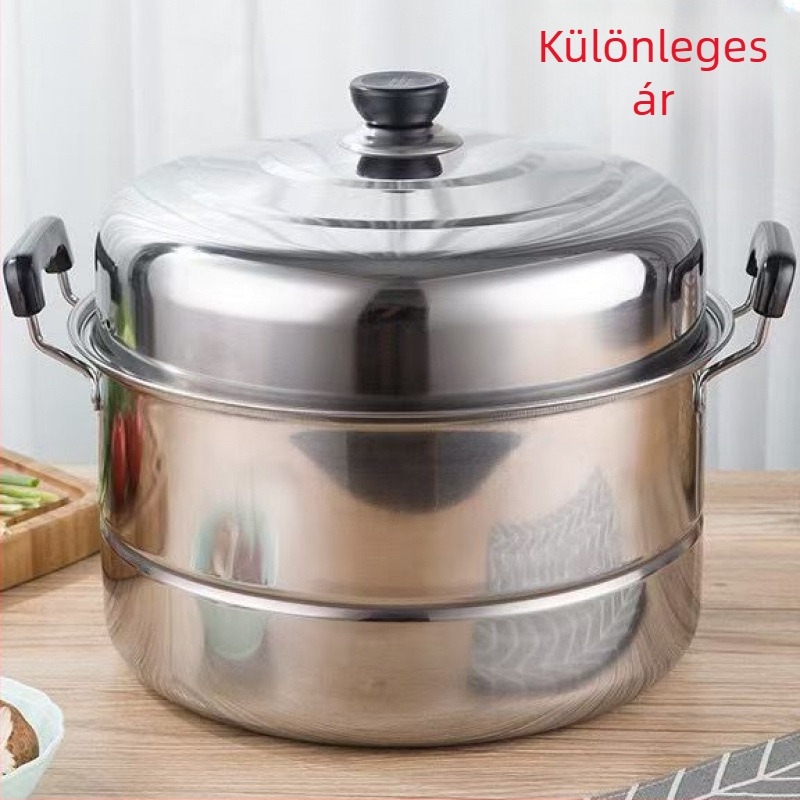 Párolóedény 430 rozsdamentes acélból, titánium aljzattal, több mint 4 réteg, gáztűzhelyhez alkalmas