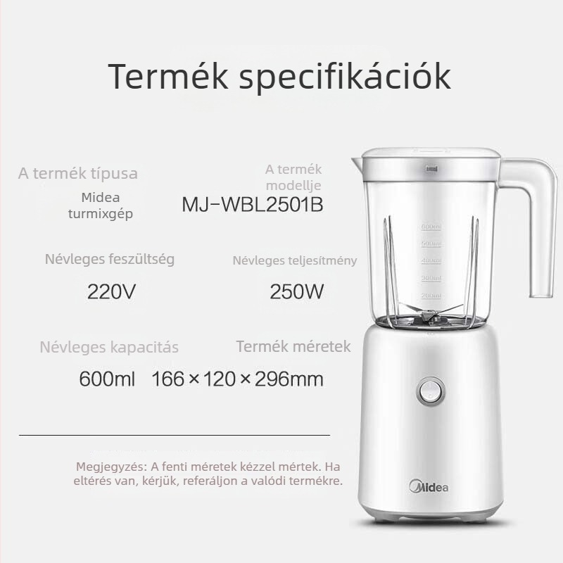Midea multifunkcionális babaételek és gyümölcslé készítő, 18000 rpm, 4 pengével, 150W, 220V, élelmiszer-minőségű anyag