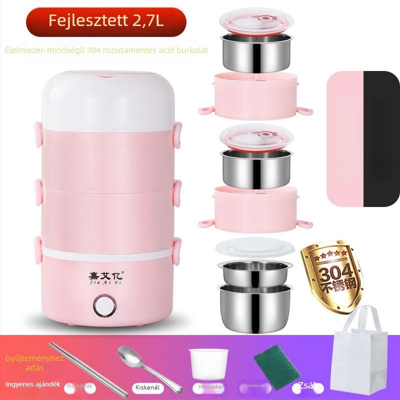 Elektromos pároló több mint 3 réteggel, kapacitás kevesebb mint 6 l, gombnyomásos vezérlés, 220V 300W, 2–3 személyre