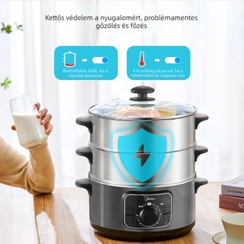 Két szintes elektromos pároló, kapacitás több mint 10 liter, 1300 W, 220 V, gyors gőz funkció.