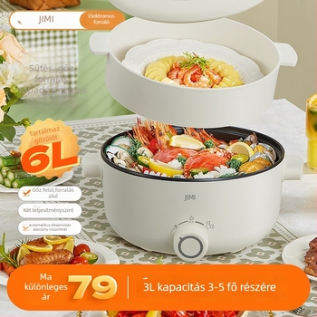 Elektromos forróedény 2–3 L, gőzölés és multifunkcionális főzés, belső tartály ötvözet, <800 W, mechanikus vezérlés, 220 V