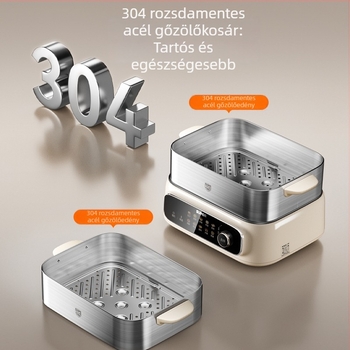 Supor elektromos párolóedény, háromrétegű rozsdamentes acél, 10 L+ kapacitás, érintéses vezérlés