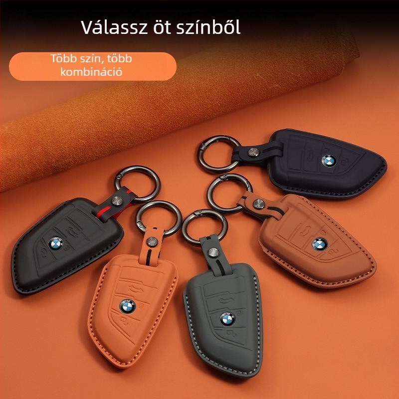 BMW kulcs tok valódi bőrből – exkluzív stílus, kompatibilis a 1/3/5 sorozattal és az X1/X3/X5 modellekkel, testreszabás elérhető
