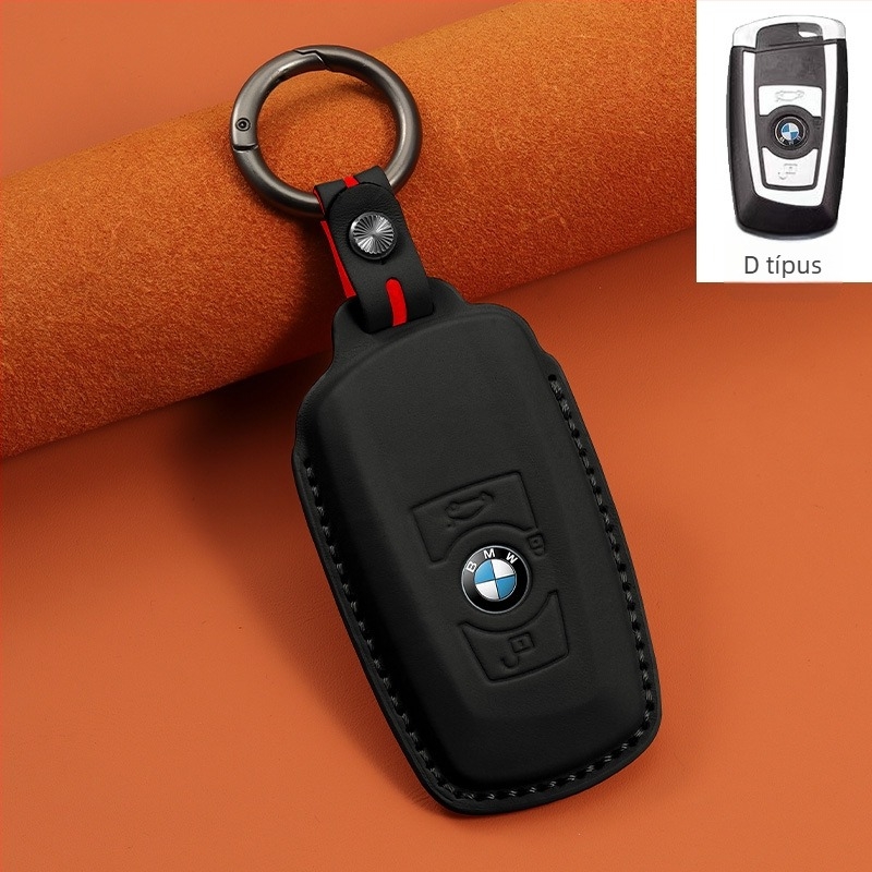 BMW kulcs tok valódi bőrből – exkluzív stílus, kompatibilis a 1/3/5 sorozattal és az X1/X3/X5 modellekkel, testreszabás elérhető