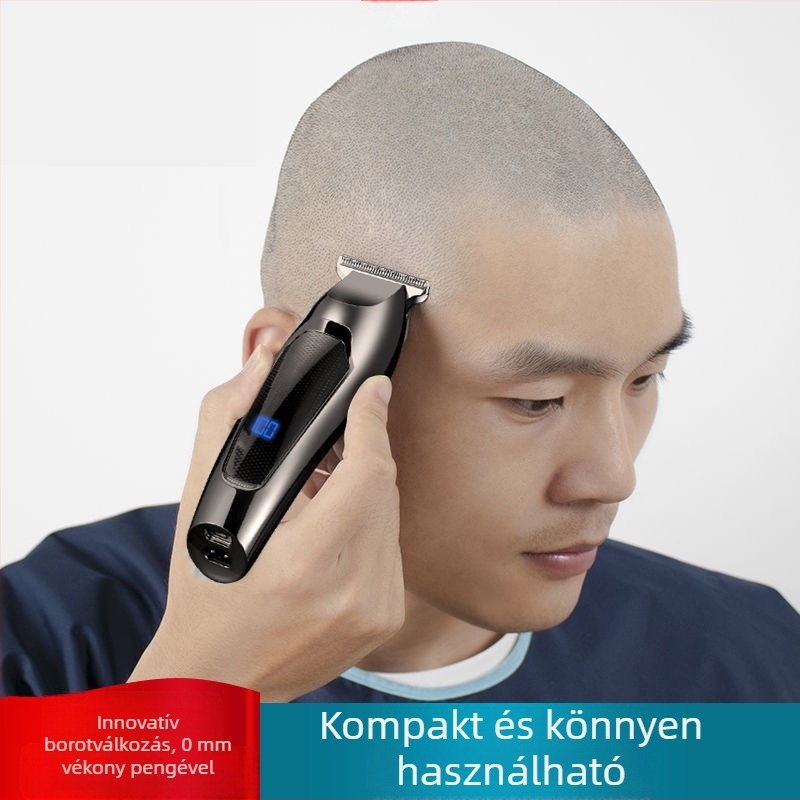 Elektromos hajvágó gép kettős energiaellátással (töltés/hálózati használat), brushless motor, titánium ötvözet pengék