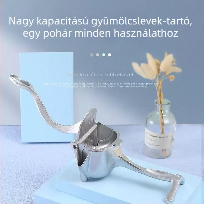 Kézi gyümölcsprés, alumíniumötvözet, hordozható, nem elektromos, alkalmas citromra, narancsra, gránátalmára és cukornádra
