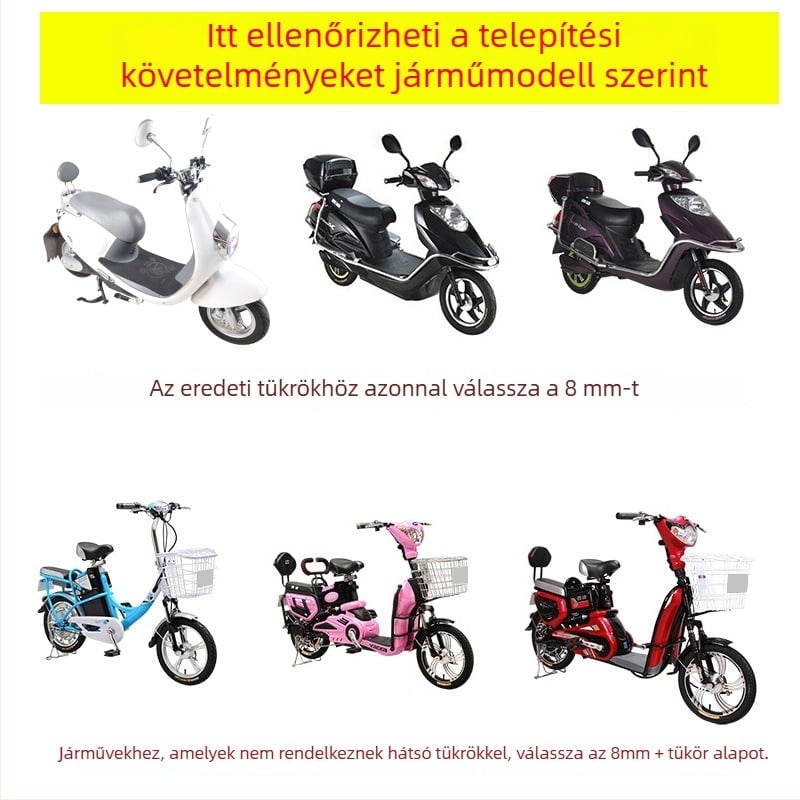 Elektromos járművek hátsó tükre - széles látómező, univerzális illeszkedés triciklikhez