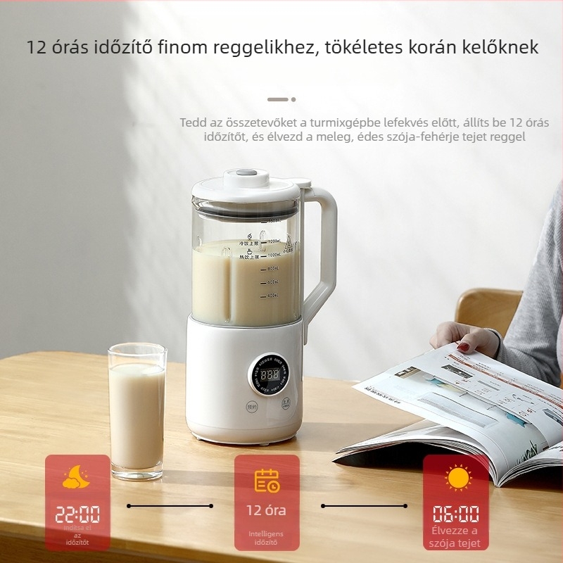 Szójaital-készítő gép Mis-dj01 - otthoni, teljesen automata, főzés nélkül, 1,5 L kapacitás, 600 W, vázmelegítés, automata tisztítás