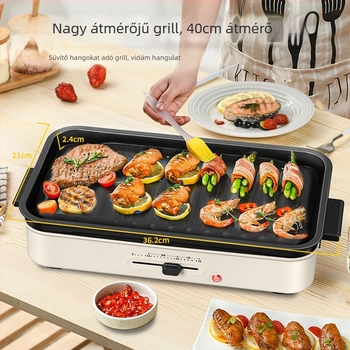 Többcélú főzőedény grillel és leválasztható forró fazékkal, 1201–1500 W, 4–5 L kapacitás, öntöttvas test