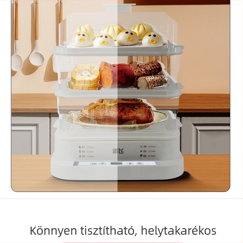 Elektromos pároló három vagy több szintes, több mint 10 literes kapacitás, érintéses vezérlés, 800 W teljesítmény