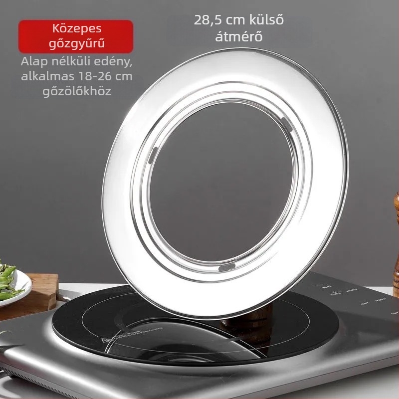 Rozsdamentes acél gőzölőedény dumplingshez, modell 001, 1 réteg, alja egyrétegű, általános tűzhelyhez