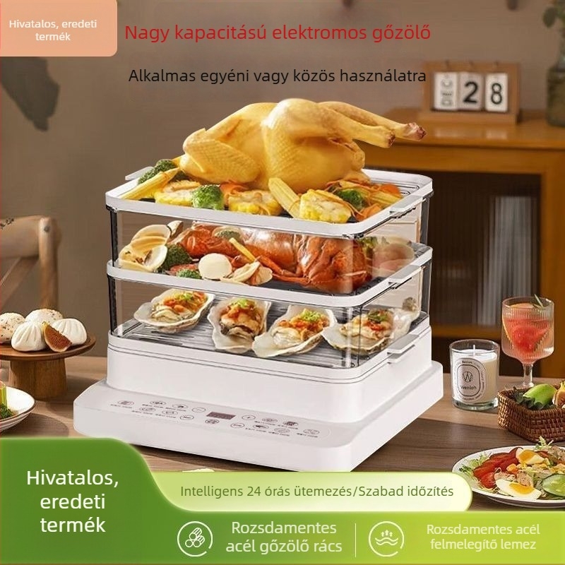 Elektromos gőzölő, egyszintes kialakítás, 10 L+ kapacitás, érintéses vezérlés, időpontfoglalás funkció