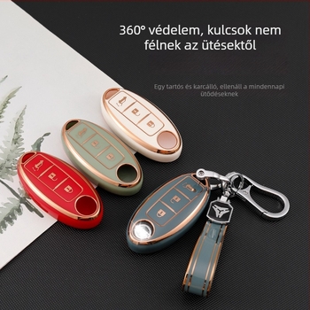 Nissan kulcsfedél TPU-ból; kompatibil Teana, Sylphy, Tiida, Qashqai, Bluebird; Modell: Nissan A11J; Licencelt magáncímke: Igen