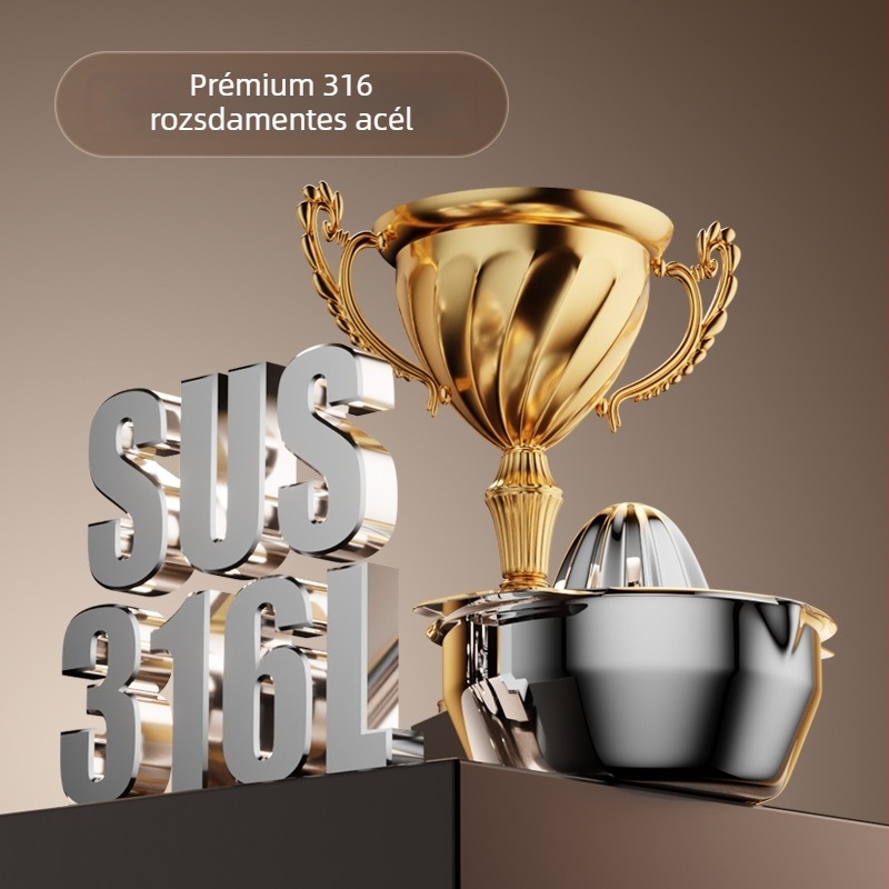 Platinum 316L Rozsdamentes Acél Kézi Citrusfacsaró – Multifunkcionális Narancs- és Citromprés