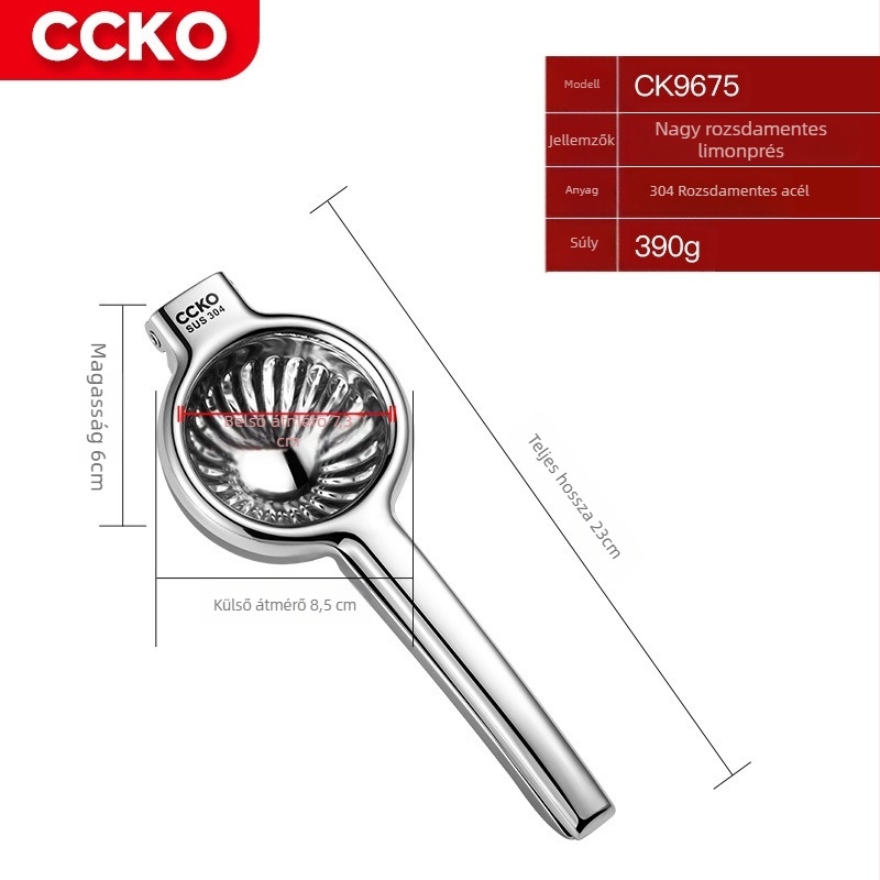 CCKO Kézi Citromfacsaró, 304 rozsdamentes acél, Többcélú Gyümölcsfacsaró