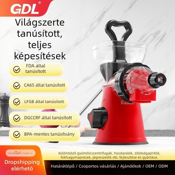 Gadalai kézi facsarázó otthoni és kültéri használatra, gyümölcs- és zöldséglé préselésére, hordozható