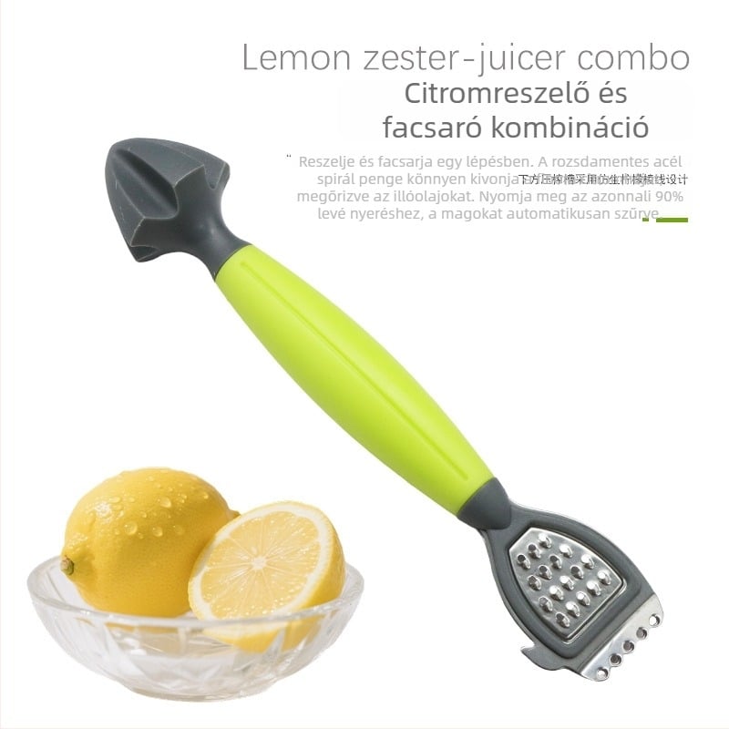 Kézi citrom reszelő-préselő – multifunkcionális, műanyag kivitel, Record Work márka