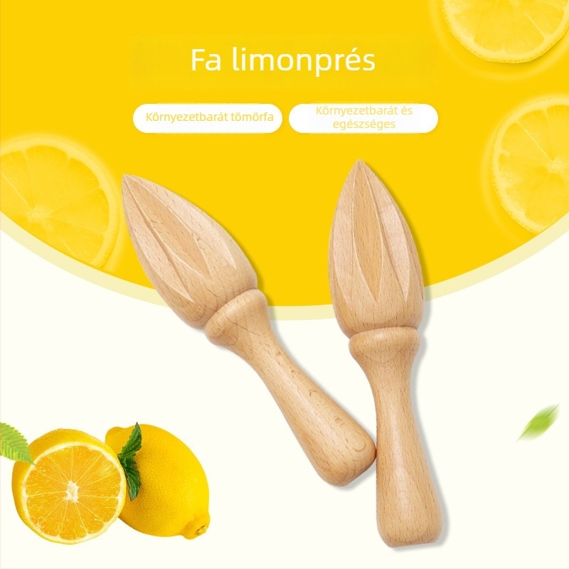 Kézi citromnyomó bükkfából, lakkozás nélkül, hordozható otthoni használatra, modern minimalista stílus
