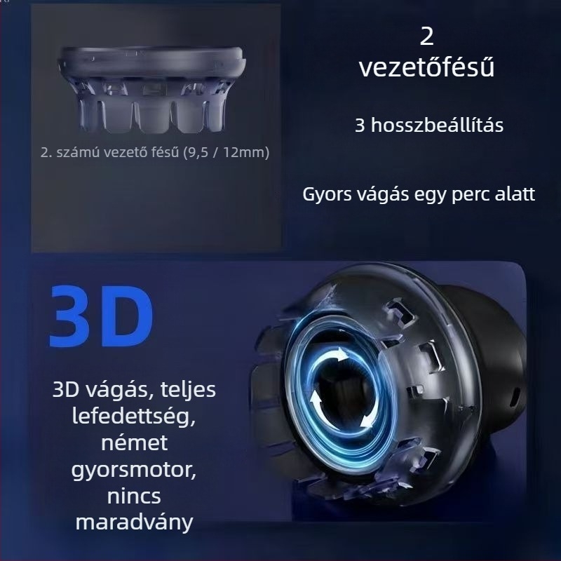 Elektromos hajvágó kerámia pengékkel, brushless motor, újratölthető, beépített akkumulátor, alacsony zajszint
