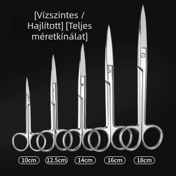 Rozsdamentes acél sebészeti szövetolló varratszedésre, görbült vég, géz- és kötszer olló, márka Chuangyue