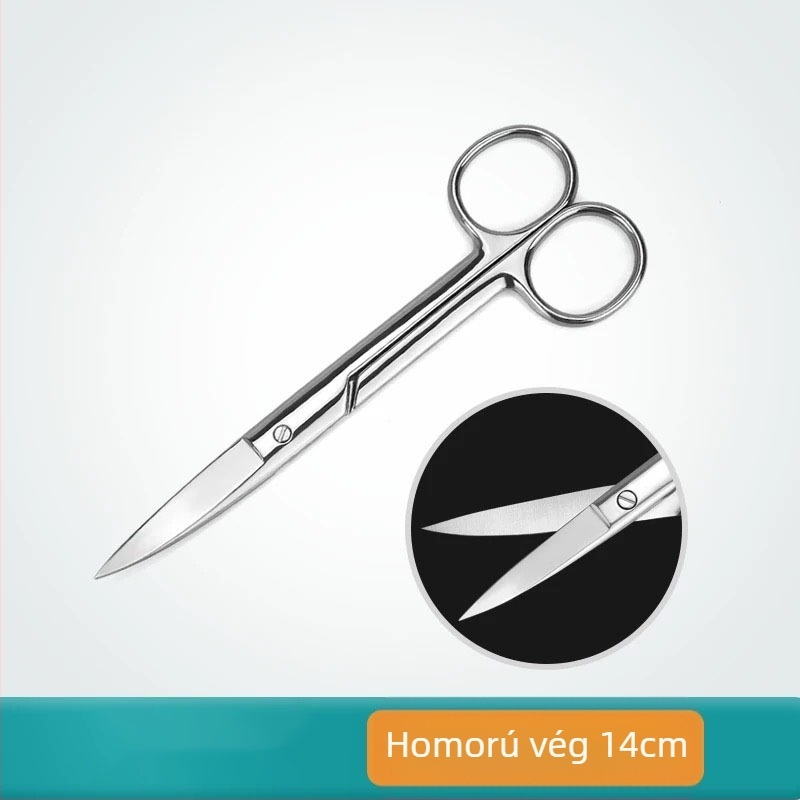 Rozsdamentes acél sebészeti szövetolló varratszedésre, görbült vég, géz- és kötszer olló, márka Chuangyue